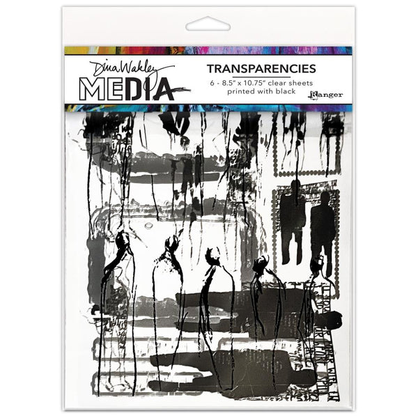 Dina Wakley Media Transparencies 8.5"X10.75" 6 pack Frames & Figures Set 2