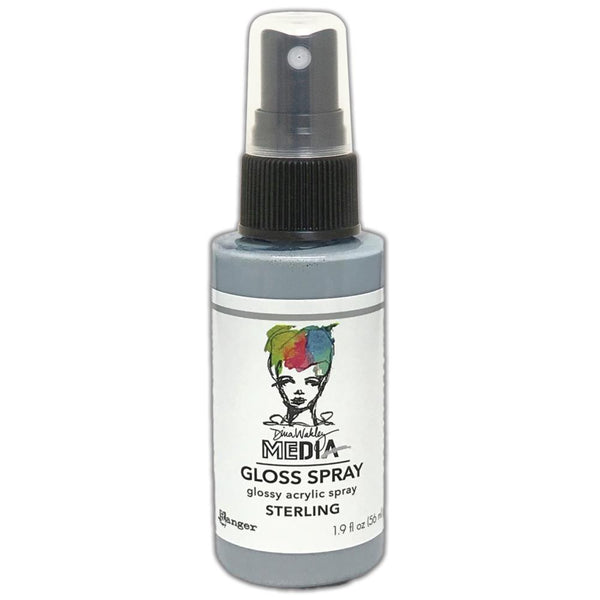 Dina Wakley Media Metallic Gloss Sprays 2oz - Sterling*