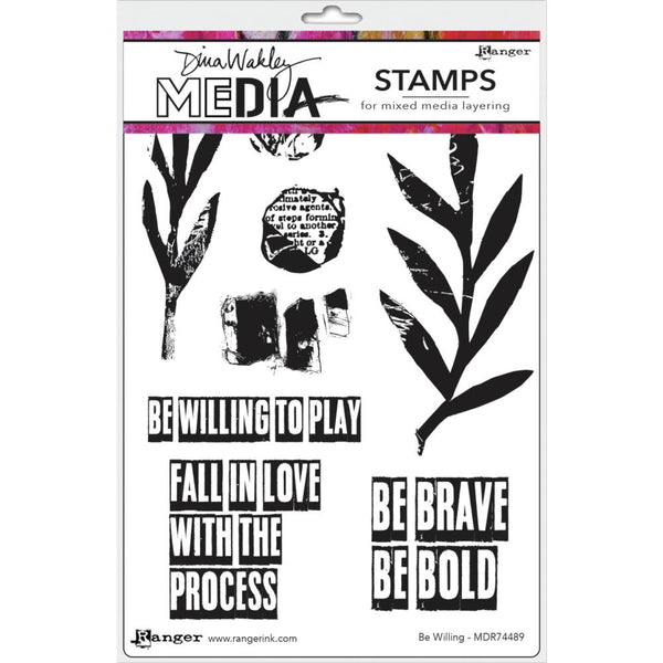 Dina Wakley Media Cling Stamps 6in x 9in - Be Willing*