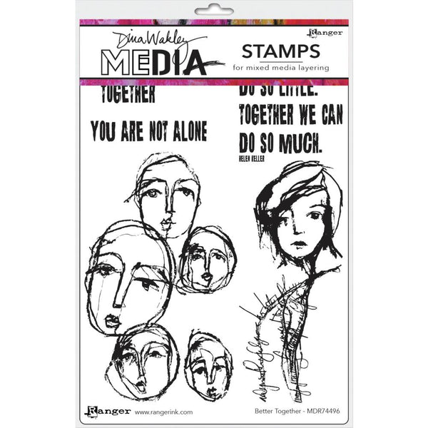 Dina Wakley Media Cling Stamps 6in x 9in - Better Together*