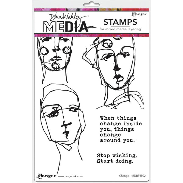 Dina Wakley Media Cling Stamps 6in x 9in - Change*