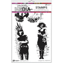 Dina Wakley Media Cling Stamps 6in x 9in - Collaged Girls