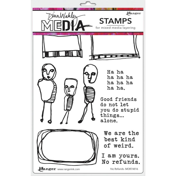Dina Wakley Media Cling Stamps 6"X9" - No Refunds*