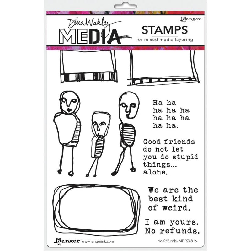 Dina Wakley Media Cling Stamps 6"X9" - No Refunds*