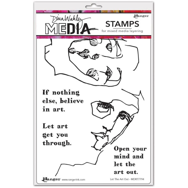 Dina Wakley Media Cling Stamps 6"x 9" - Let The Art Out