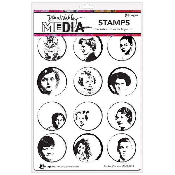 Dina Wakley Media Cling Stamps 6"X9" - Pocket Circles*