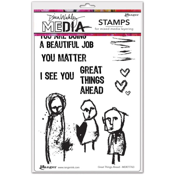 Dina Wakley Media Cling Stamps 6"x 9" - Great Things Ahead*