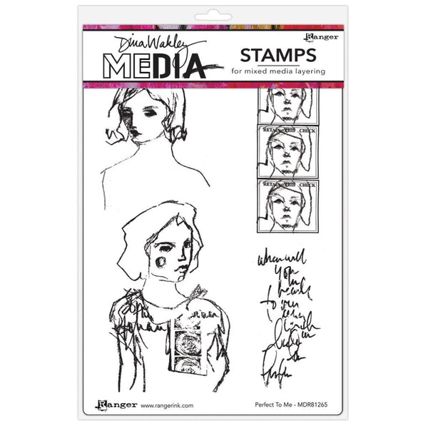 Dina Wakley Media Cling Stamps 6"x 9"- Perfect To Me*