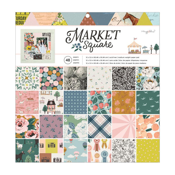 American Crafts Single-Sided Paper Pad 12"x12" 48 pack - Maggie Holmes Market Square