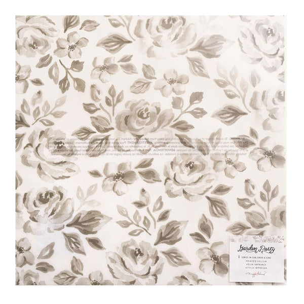 Maggie Holmes Garden Party Specialty Paper 12in x 12in - Vellum Rose Bush