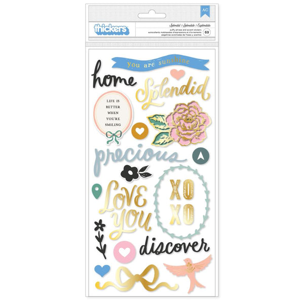 Maggie Holmes Parasol - Thickers Stickers 69 pack - Splendid Phrase/Puffy