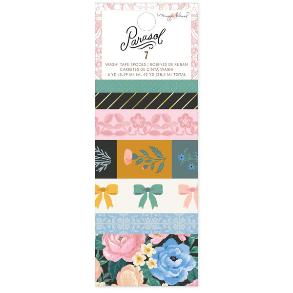 Maggie Holmes Parasol - Washi Tape 7 pack with Gold Foil Accents*