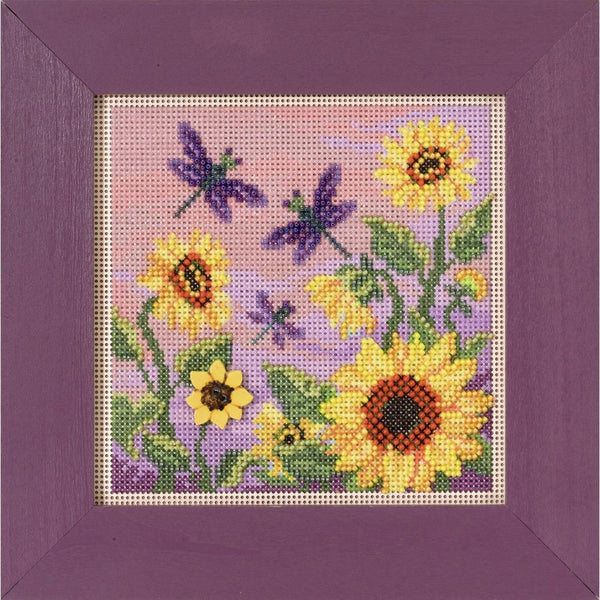Mill Hill Buttons & Beads Counted Cross Stitch Kit 5"X5" Sunflower Garden (14 Count)