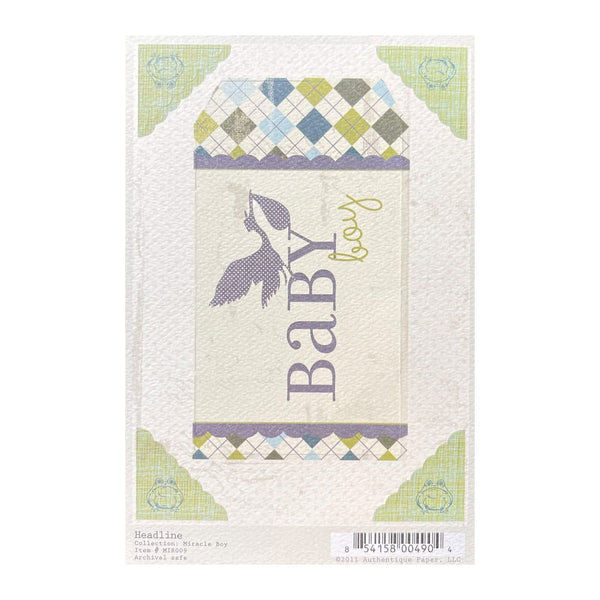 Authentique Two-Sided 4''x6'' Elements - Miracle Boy - Headlines*