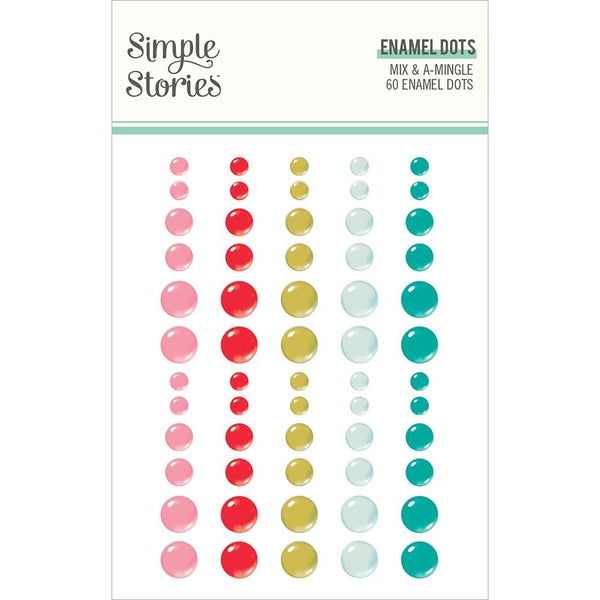 Simple Stories Mix & A-Mingle - Enamel Dots Embellishments 60 pack