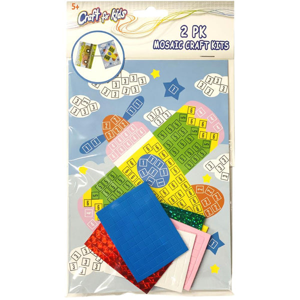 Crafts For Kids - Mosaic Craft Kit 2 pack  - Plane/Car