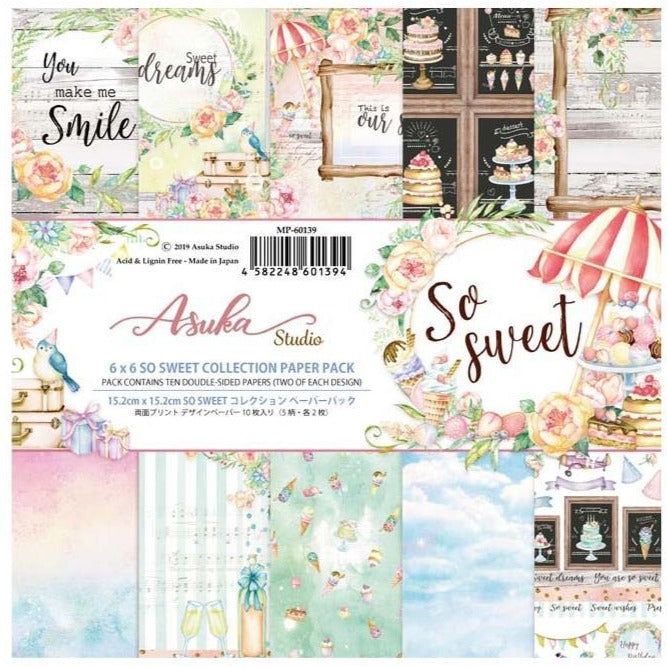 Memory Place Asuka Studio Double-Sided Paper Pack 6"x 6" 10 pack  So Sweet*