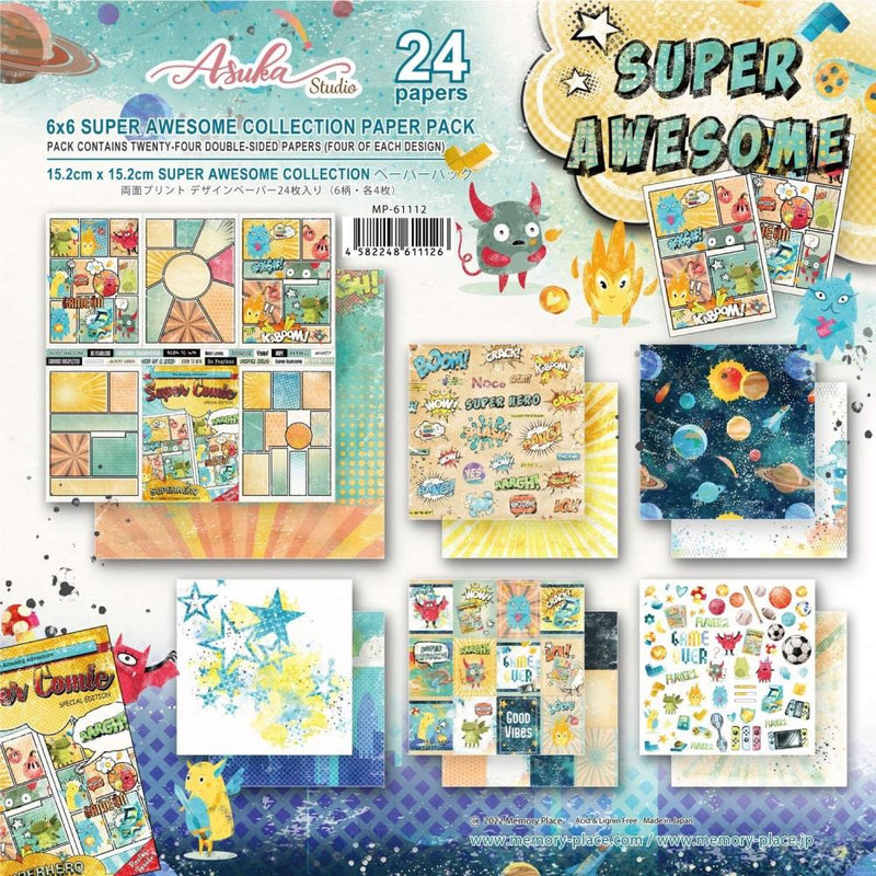 Asuka Studio Double-Sided Paper Pack 6"x 6" 24/Pk - Super Awesome*