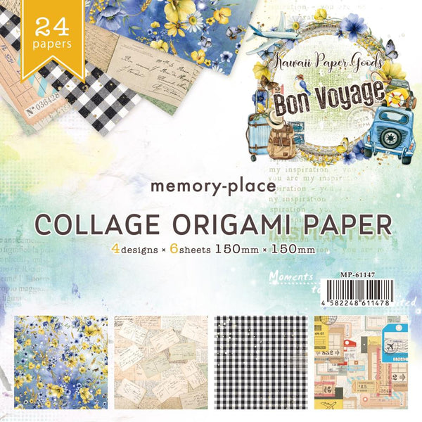 Memory Place Collage Origami Paper 6"X6" 24/Pkg Bon Voyage