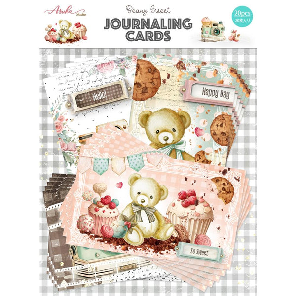 Asuka Studio Beary Sweet Journal Card Pack 20 pack  4 Designs/5 Each