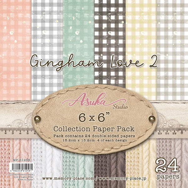 Asuka Studio Double-Sided Paper Pack 6"X6" 24 pack  Gingham Love 2