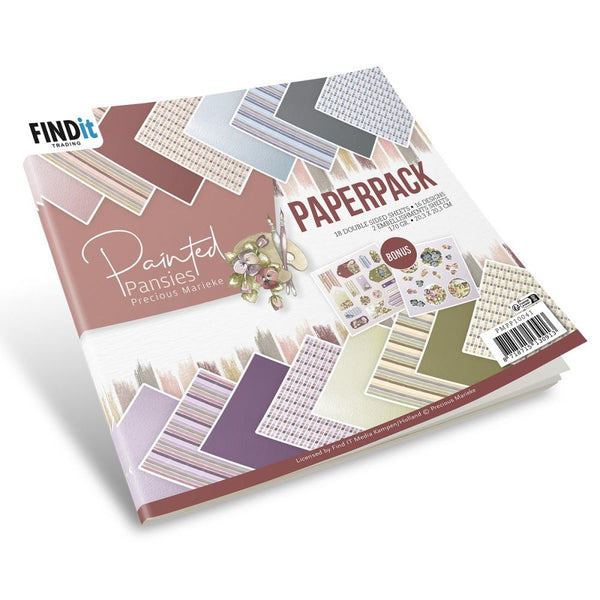 Find It Trading Precious Marieke Paper Pack 6"X6" 18/Pkg Painted Pansies