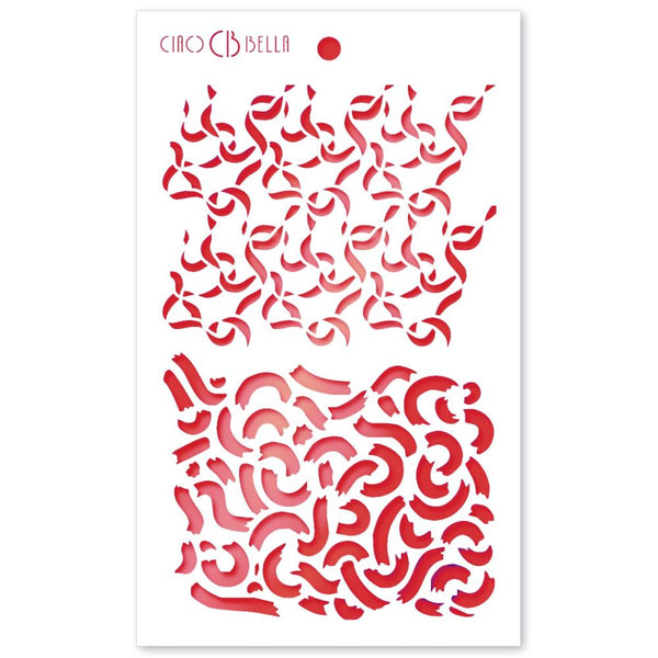 Ciao Bella Stencil Art Texture Stencil 5"X8" - Ribbons