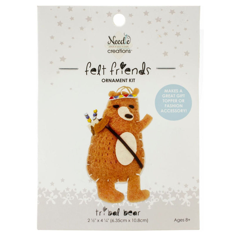 Fabric Editions Needle Creations Felt Ornament Kit - Tribal Bear