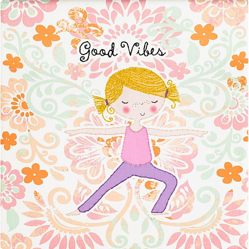 Fabric Editions Needle Creations Easy Peasy Embroidery Kit 8"X 8" - Good Vibes Stamped On Canvas*