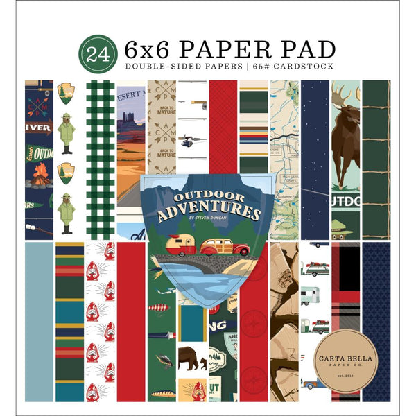 Carta Bella Double-Sided Paper Pad 6in x 6in 24 pack  Outdoor Adventures
