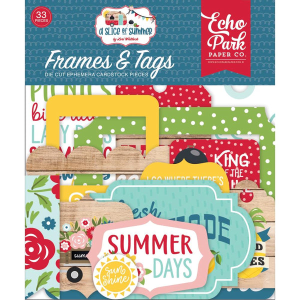 Echo Park Cardstock Ephemera 33 pack  Frames & Tags, A Slice Of Summer*