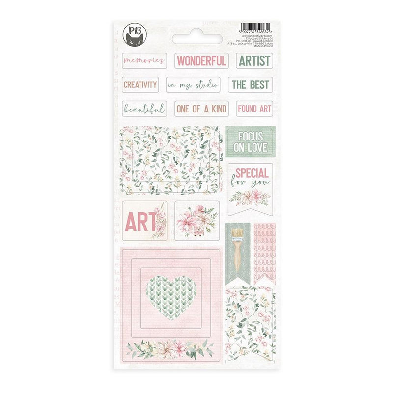 P13 Let Your Creativity Bloom Chipboard Stickers 4"x 8"