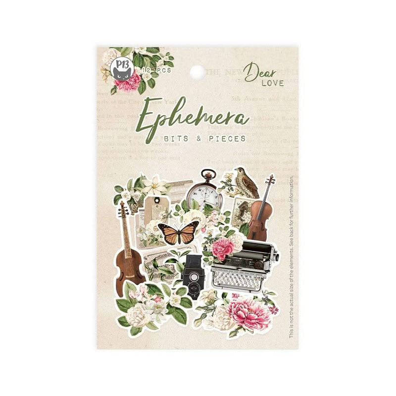 P13 Dear Love Ephemera Cardstock Die-Cuts 12 pack  Bits & Pieces