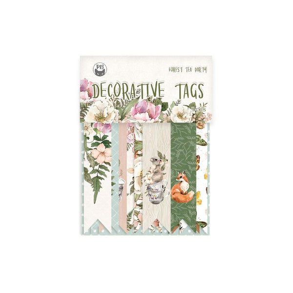 P13 Forest Tea Party Double-Sided Cardstock Tags 9 pack  #03*