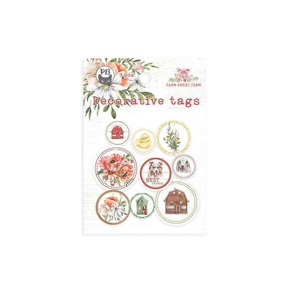 P13 Farm Sweet Farm Double-Sided Cardstock Tags 9 pack