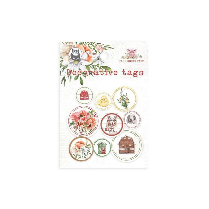 P13 Farm Sweet Farm Double-Sided Cardstock Tags 9 pack