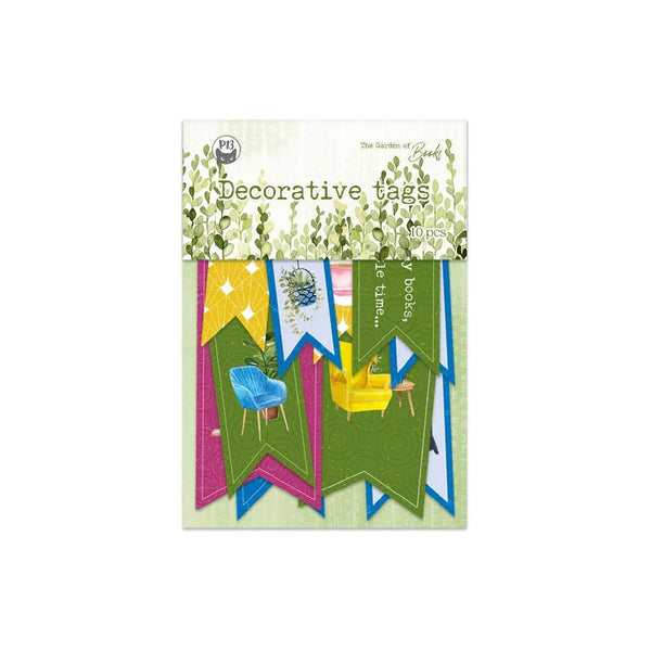 P13 The Garden Of Books Double-Sided Cardstock Tags 10 pack  #02*