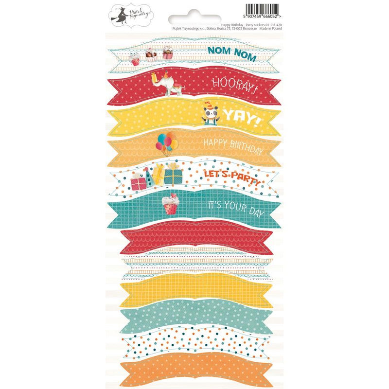P13 Happy Birthday - Party Cardstock Stickers One - 4in x 9in