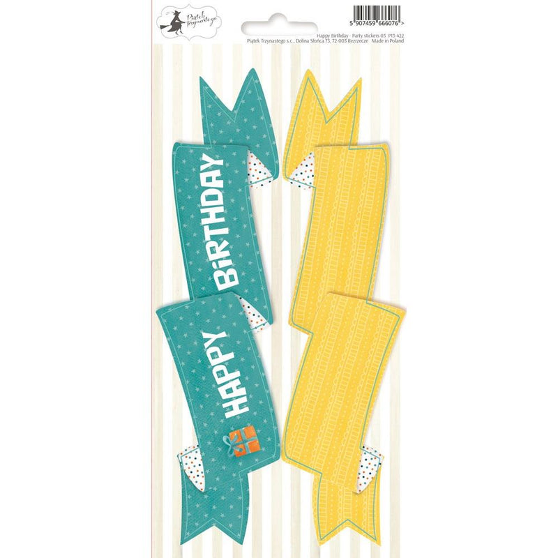 P13 Happy Birthday - Party Cardstock Stickers 4in x 9in -