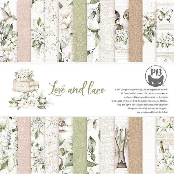 P13 Double-Sided Paper Pad 6"X6" 24/Pkg Love And Lace