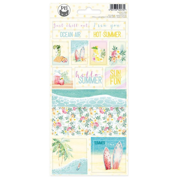 P13 Summer Vibes Cardstock Stickers #02 - 4"X9"