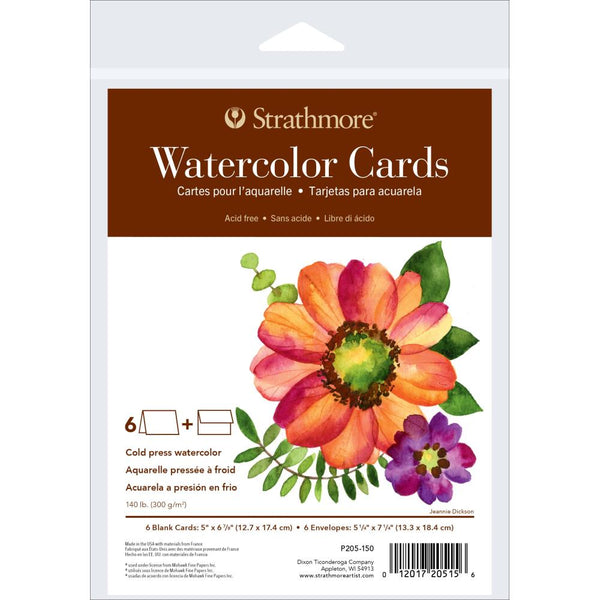 Strathmore Cards & Envelopes 5"X6.875" 6 pack  Watercolour