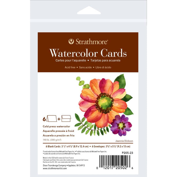 Strathmore Cards & Envelopes 3.5"X4.875" 6 pack  Watercolour