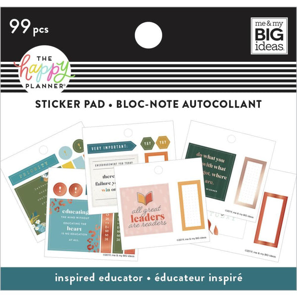 Me & My Big Ideas - Happy Planner Tiny Sticker Pad - Inspired Educator, 99 pack*