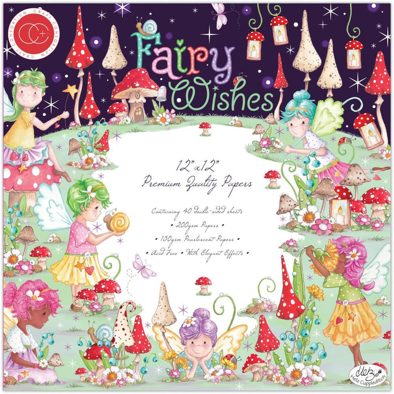 Craft Consortium Double-Sided Paper Pad 12"X12" 40 pack  Fairy Wishes