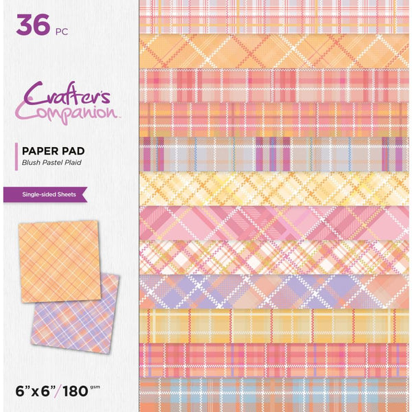Crafter's Companion Paper Pad 6"X6" Blush Pastel Plaid
