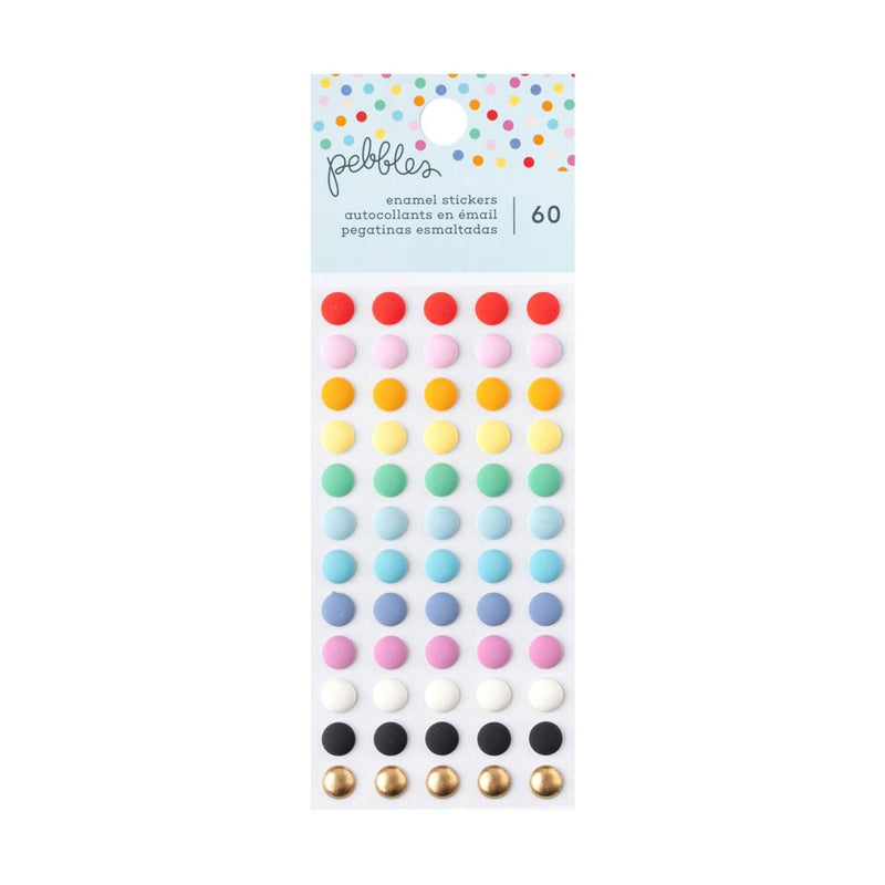 Pebbles All The Cake Enamel Dots 60/Pkg Matte Finish & Foil