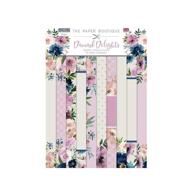 The Paper Boutique Insert Collection A4 40 Pack - Damask Delights, 10 Designs*