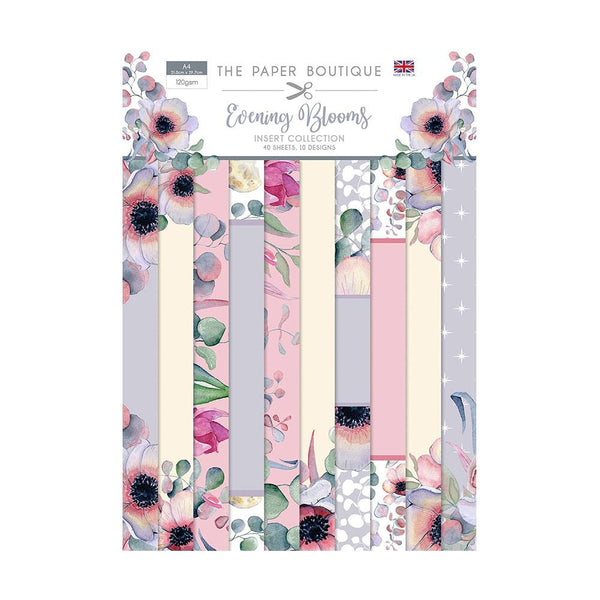 The Paper Boutique Insert Collection A4 40 Pack - Evening Blooms, 10 Designs