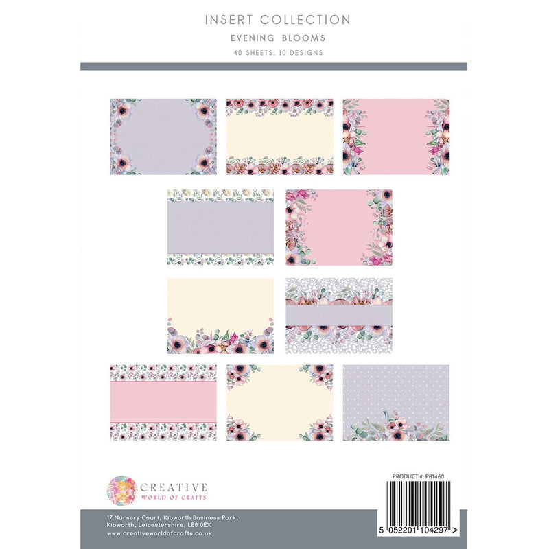 The Paper Boutique Insert Collection A4 40 Pack - Evening Blooms, 10 Designs*